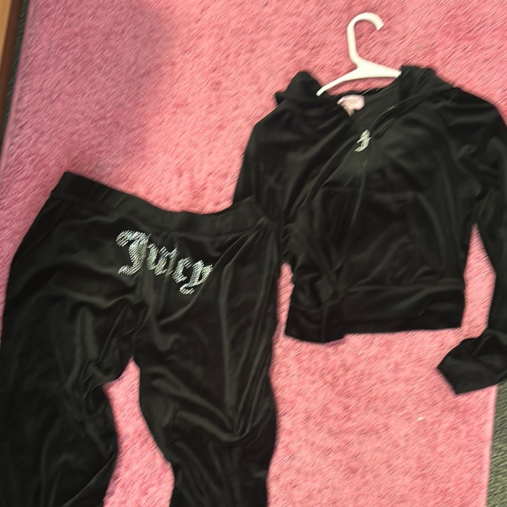 Juicy Couture Black Velour Set